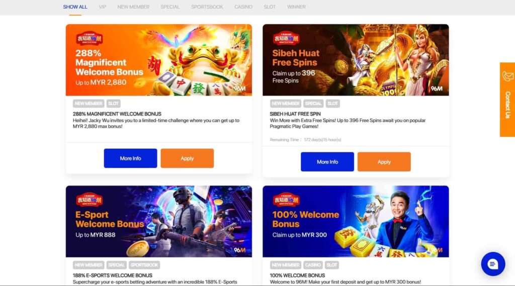 96M online casino Malaysia promotion