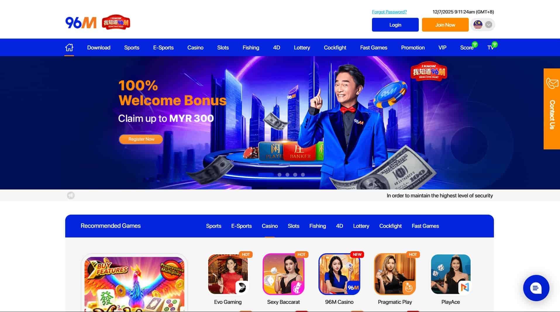 96M online casino Malaysia